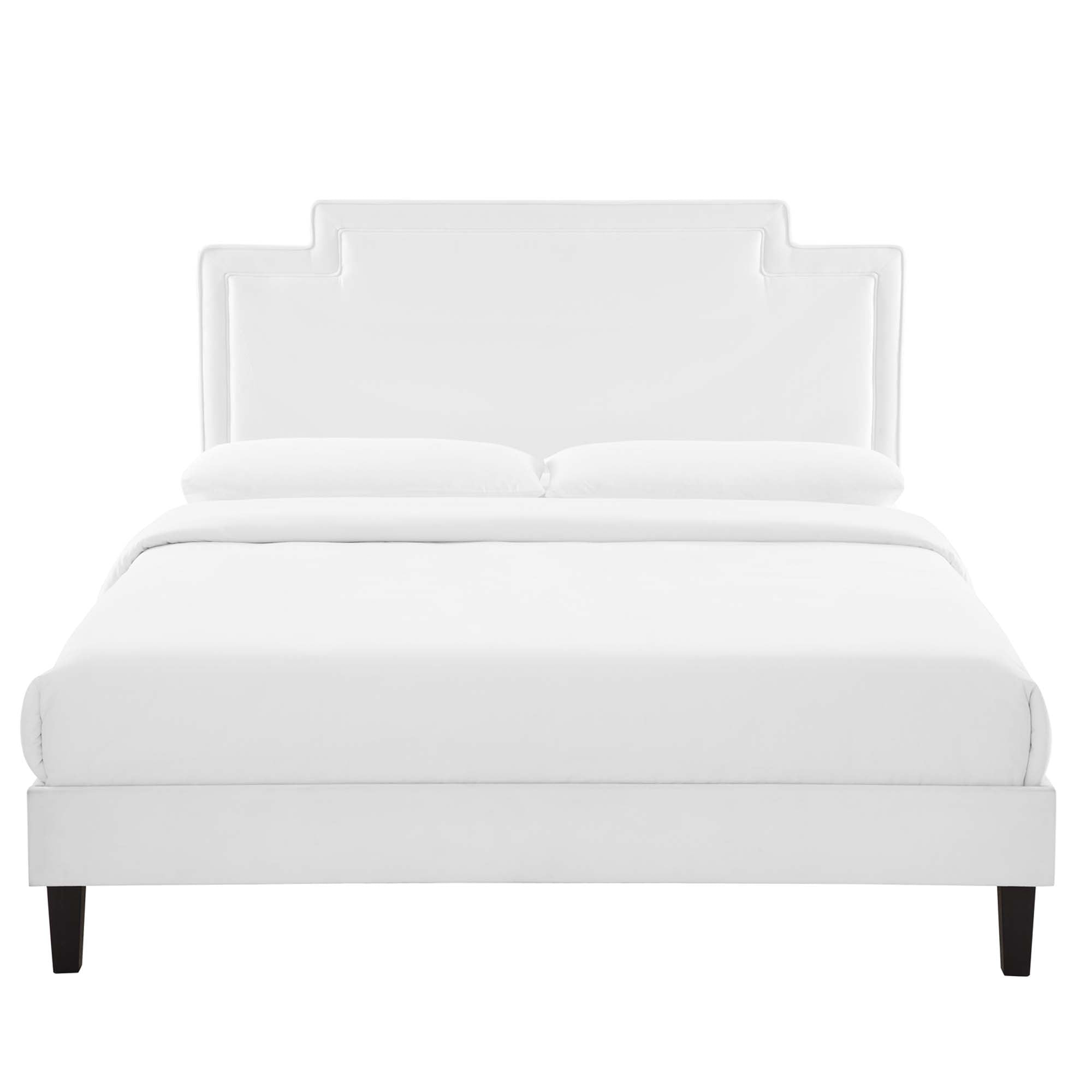 Liva Performance Velvet Bed With Black Wood Legs by Modway