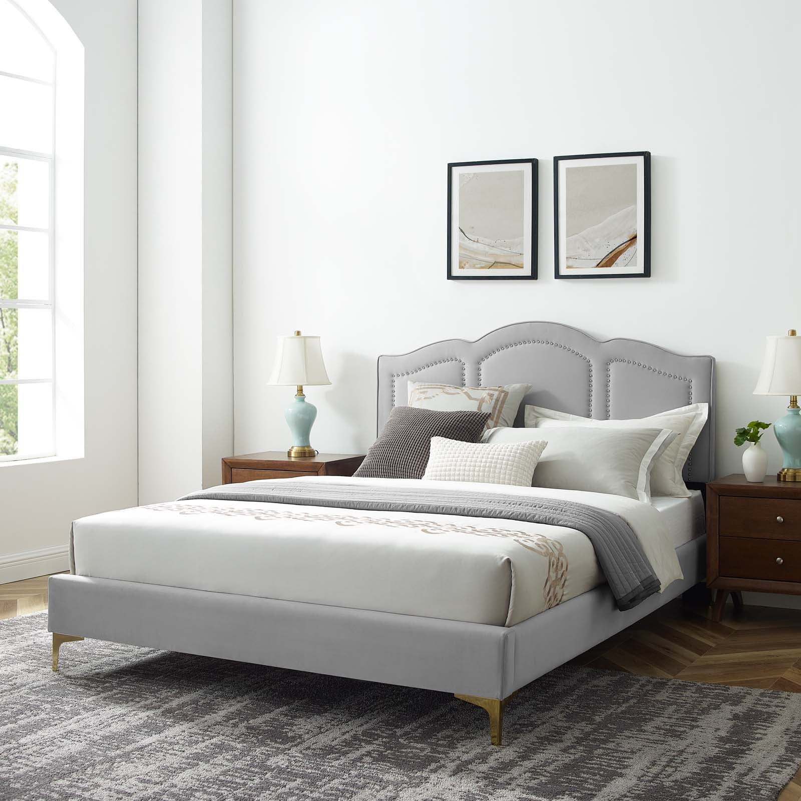 Emerson Performance Velvet Platform Bed By HouseBean