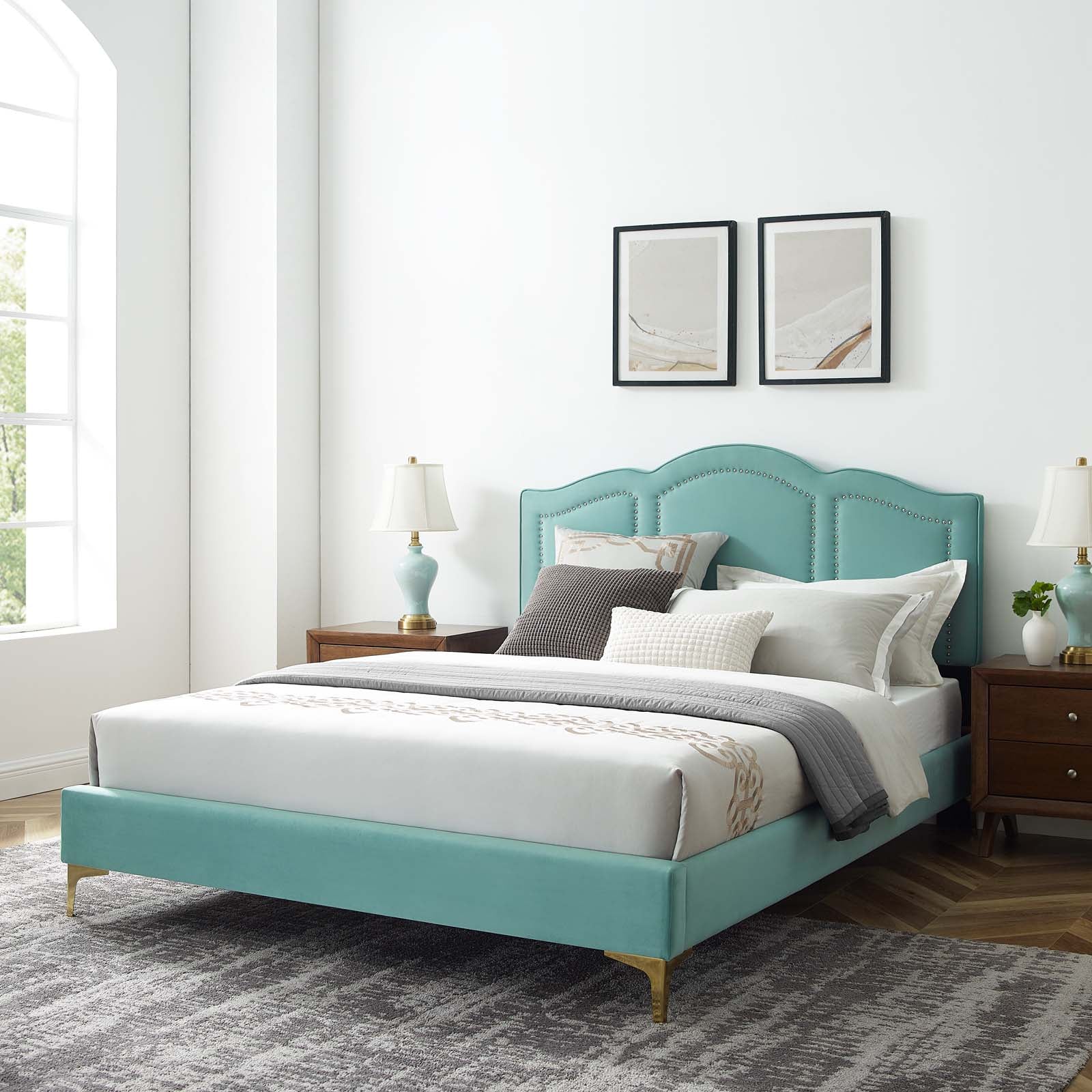 Emerson Performance Velvet Platform Bed By HouseBean