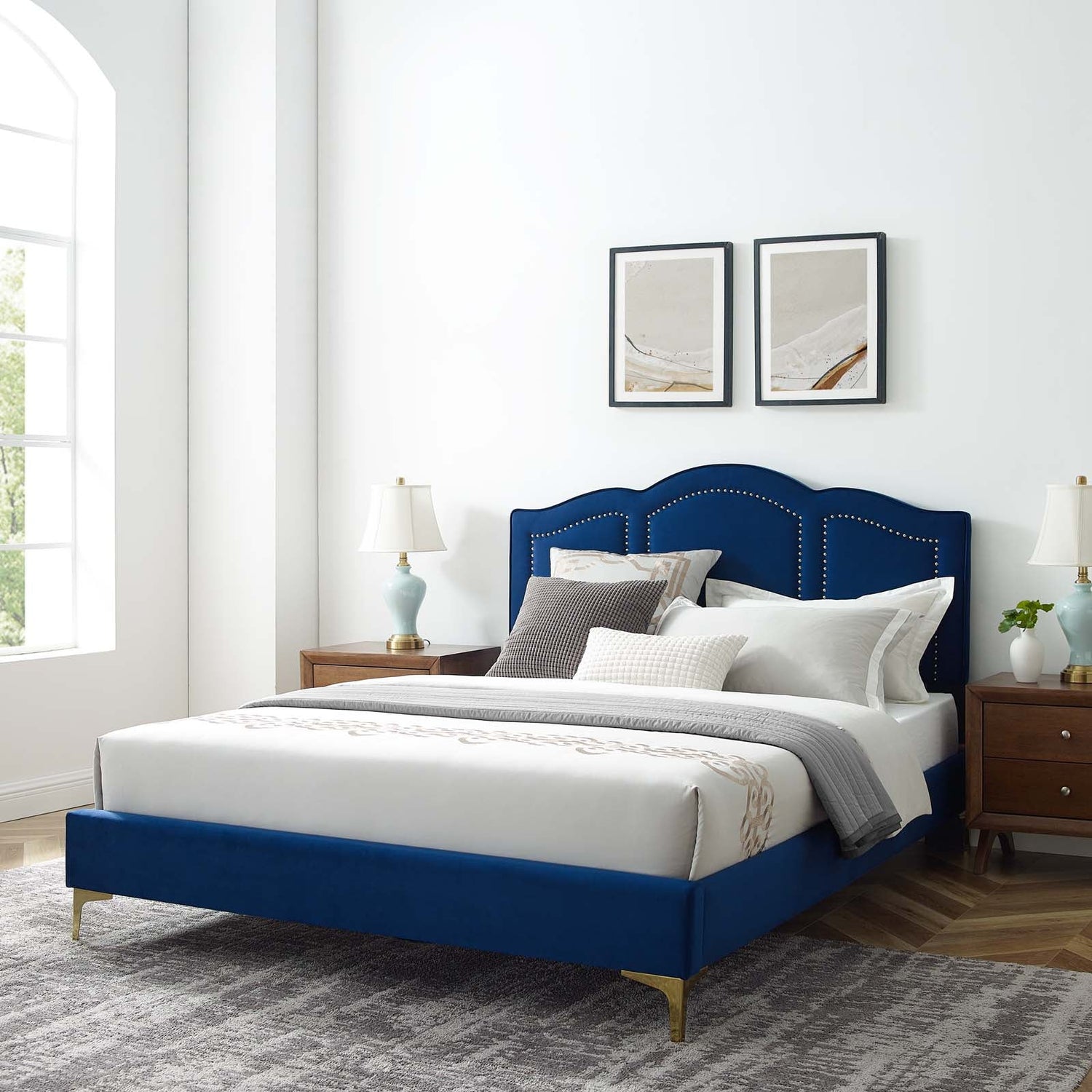 Emerson Performance Velvet Platform Bed By HouseBean