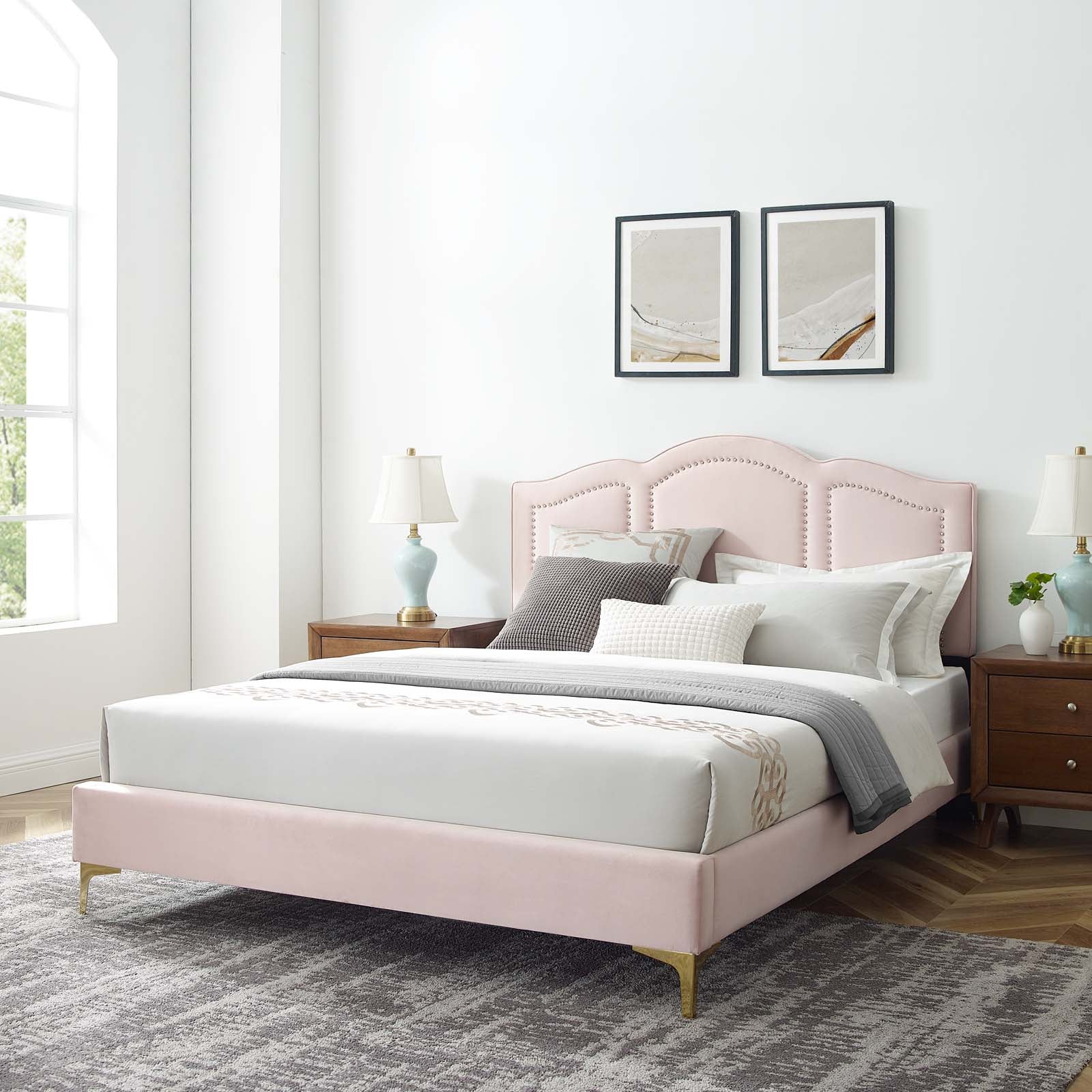 Emerson Performance Velvet Platform Bed By HouseBean