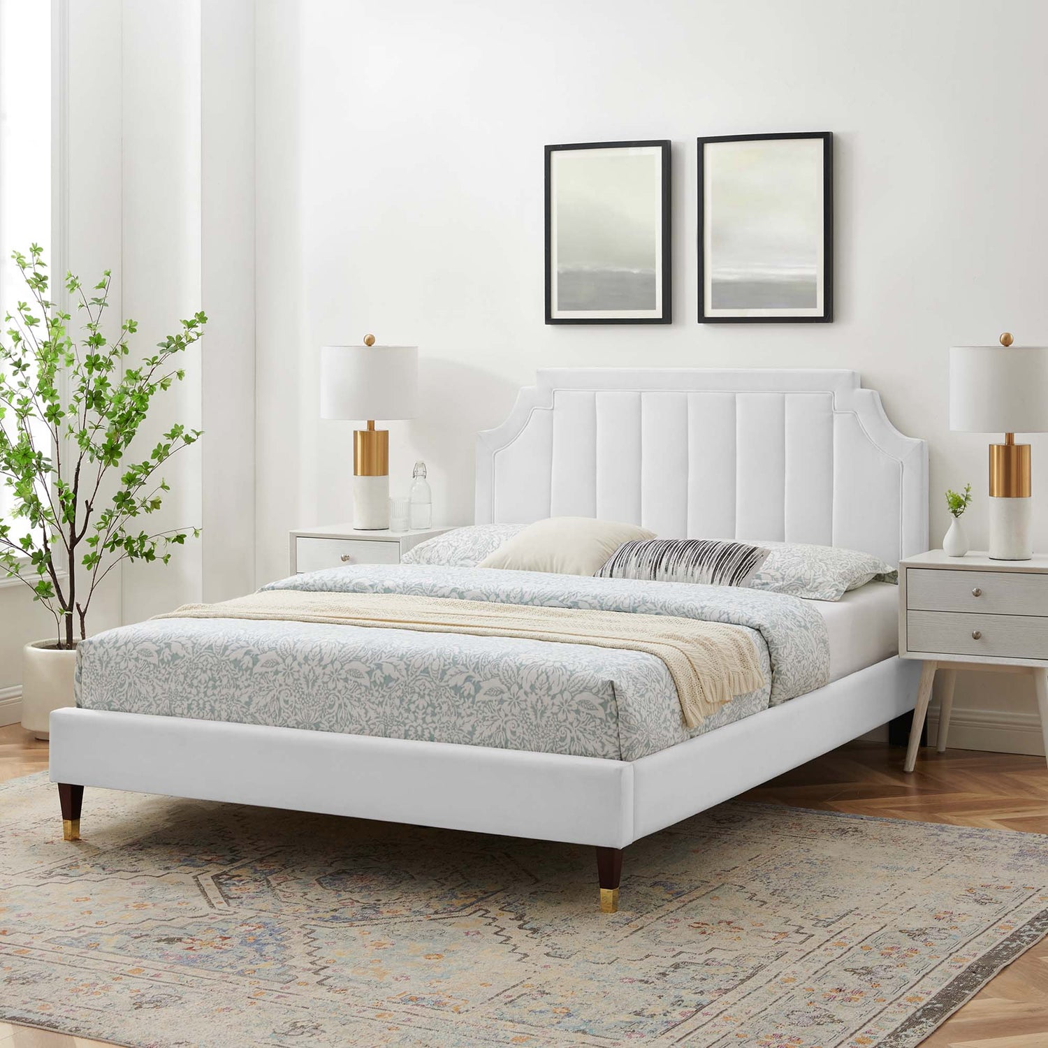 Sienna Performance Velvet Platform Bed by Modway