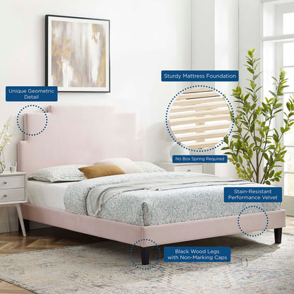 Lindsey Performance Velvet Platform Bed by Modway