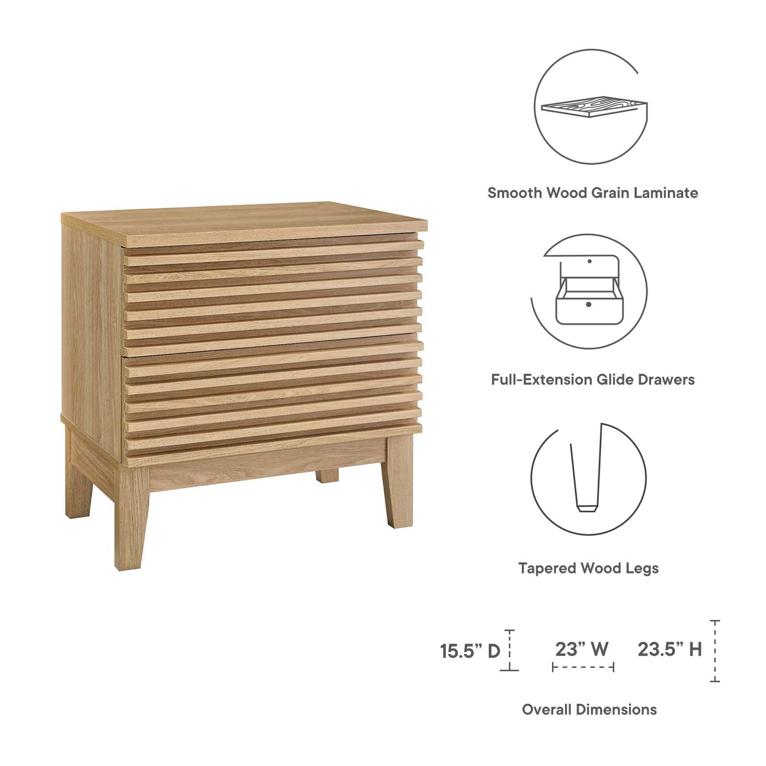 Render Two-Drawer Nightstand By HouseBean