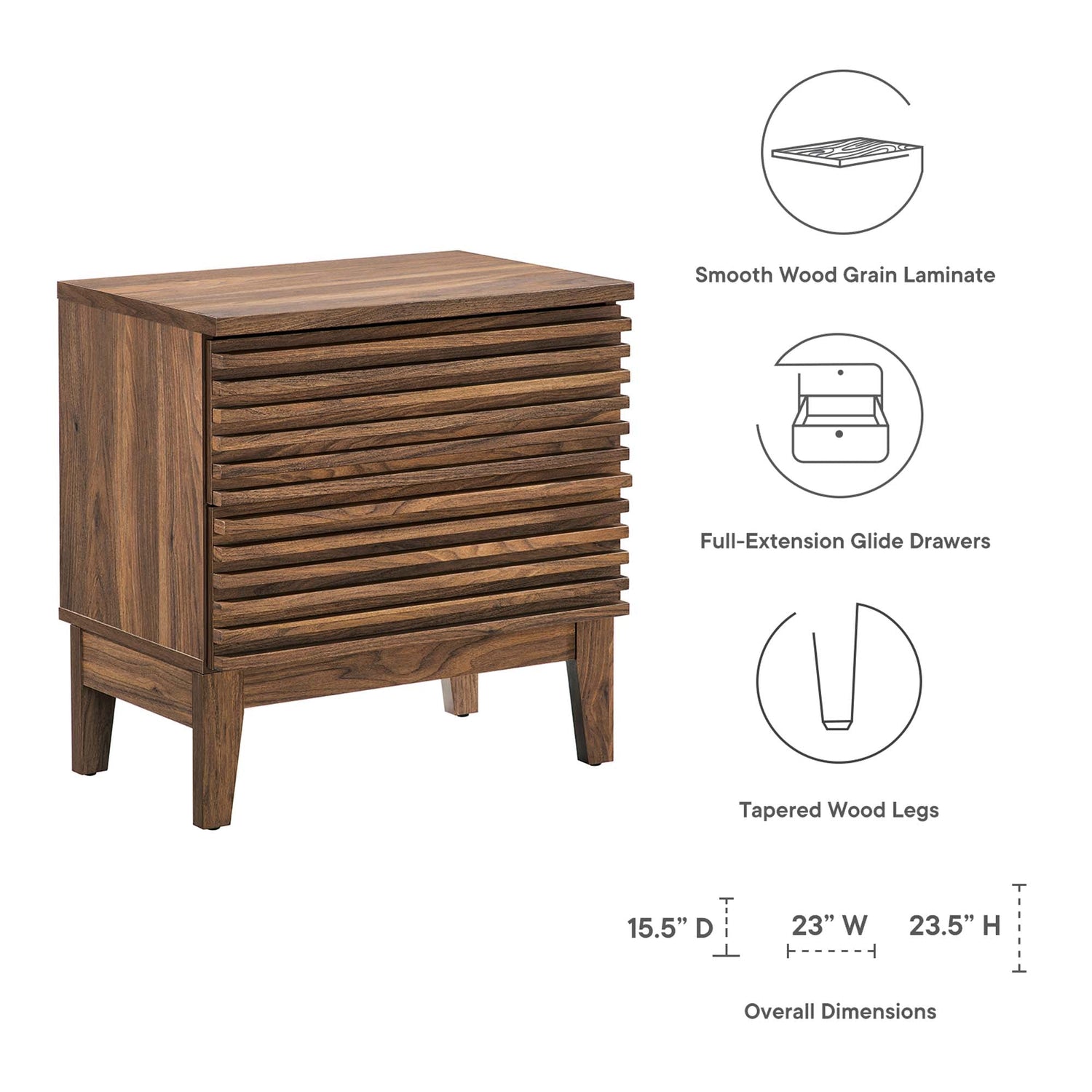 Render Two-Drawer Nightstand by Modway