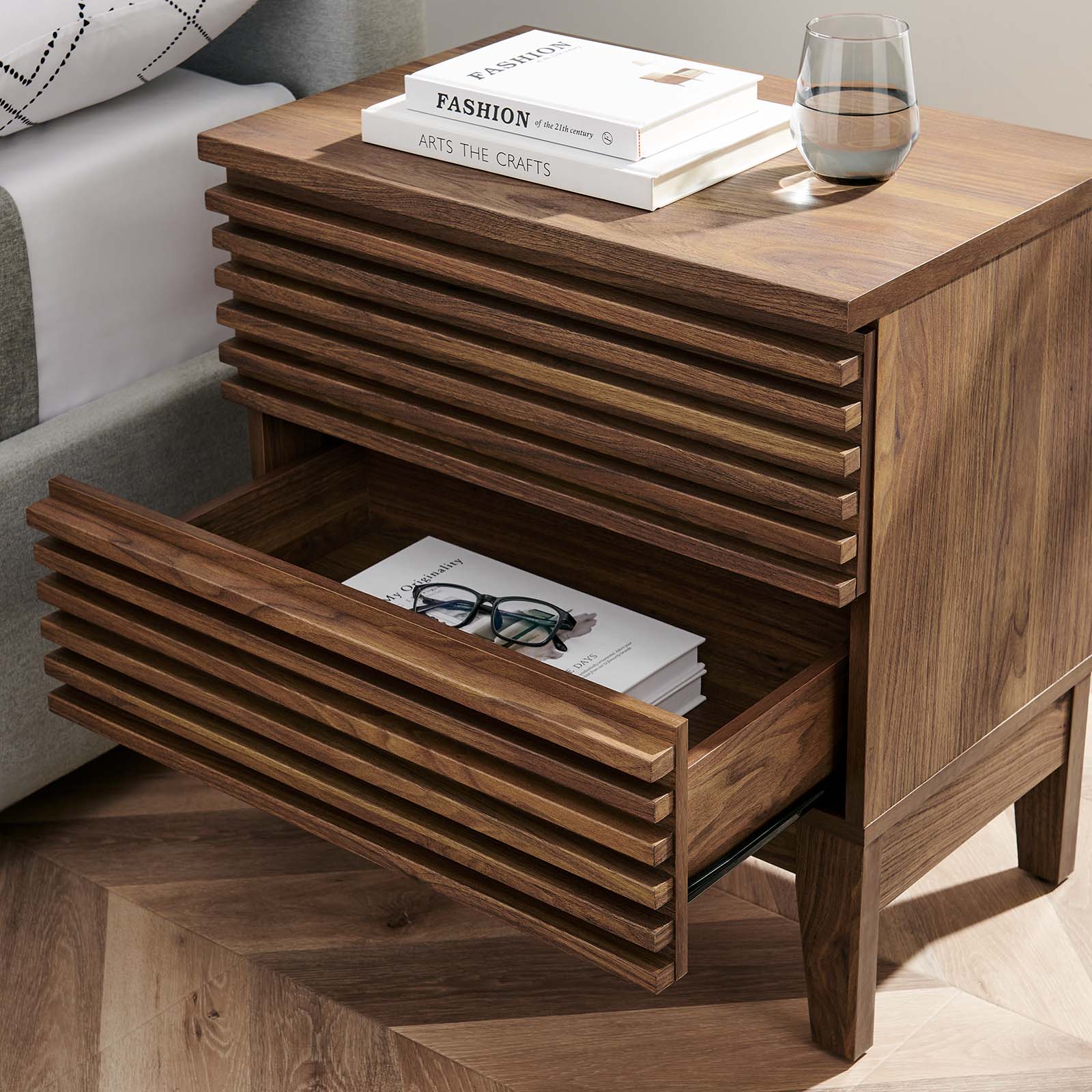 Render Two-Drawer Nightstand By HouseBean