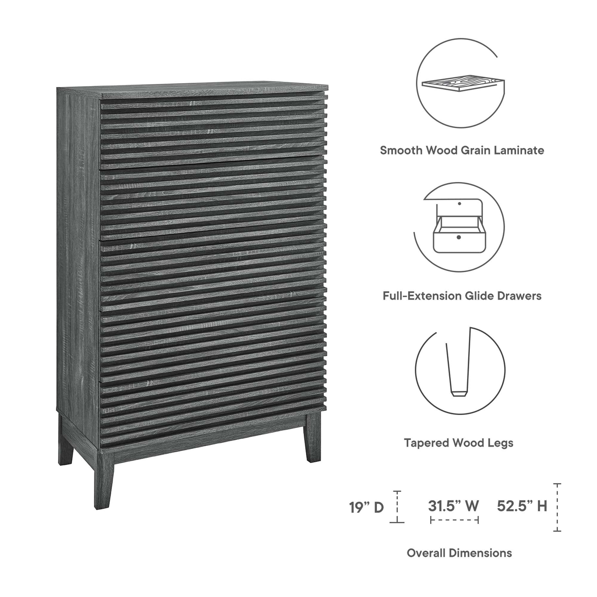 Render 5-Drawer Dresser Chest by Modway
