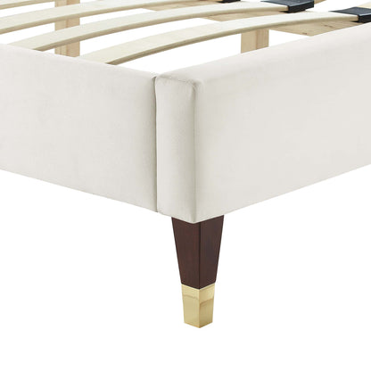 Yasmine Channel Tufted Performance Velvet Platform Bed by Modway