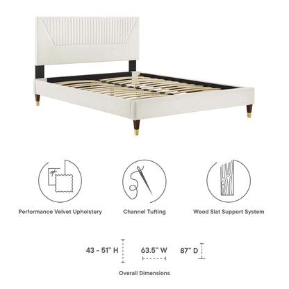 Yasmine Channel Tufted Performance Velvet Platform Bed by Modway