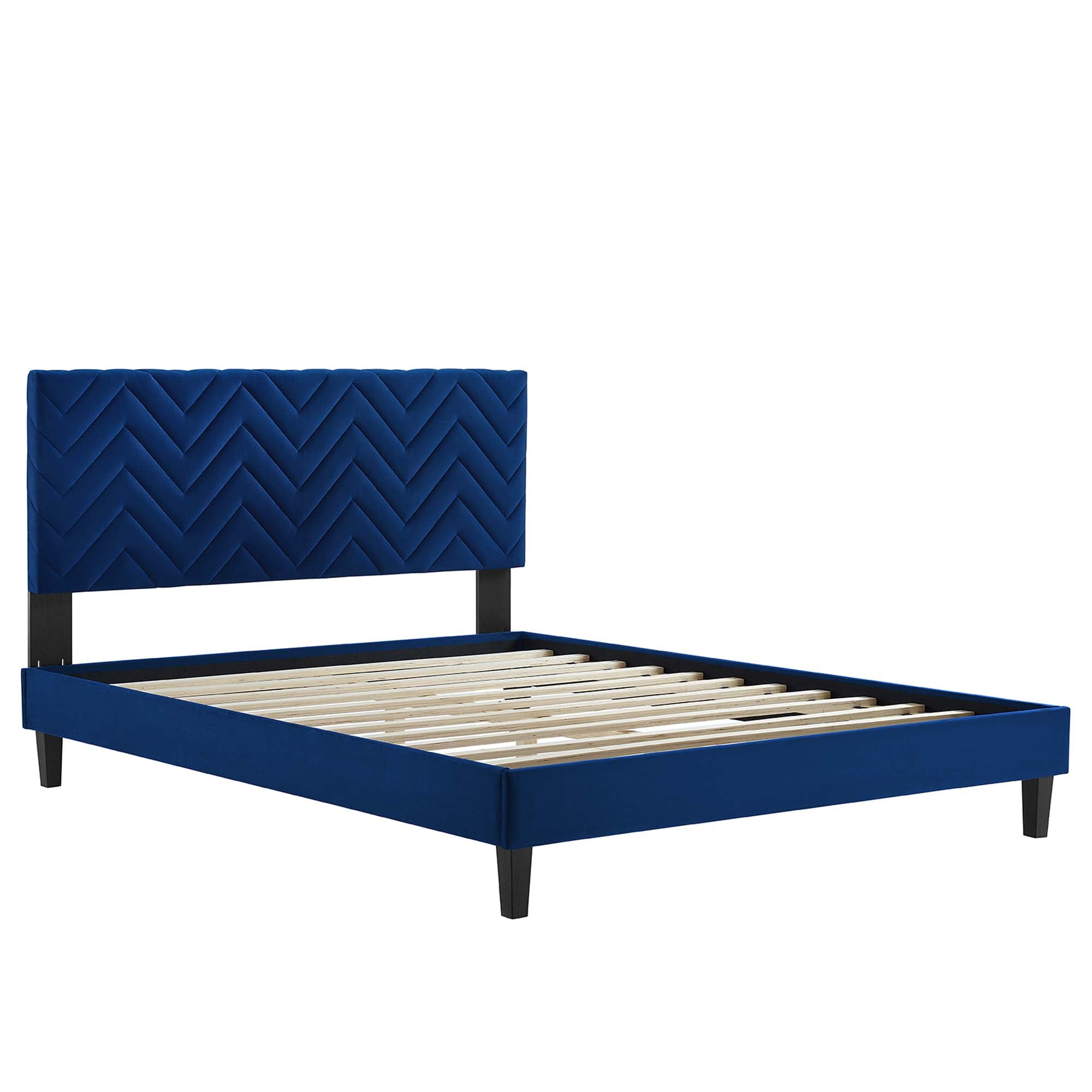 Leah Chevron Tufted Performance Velvet Platform Bed by Modway