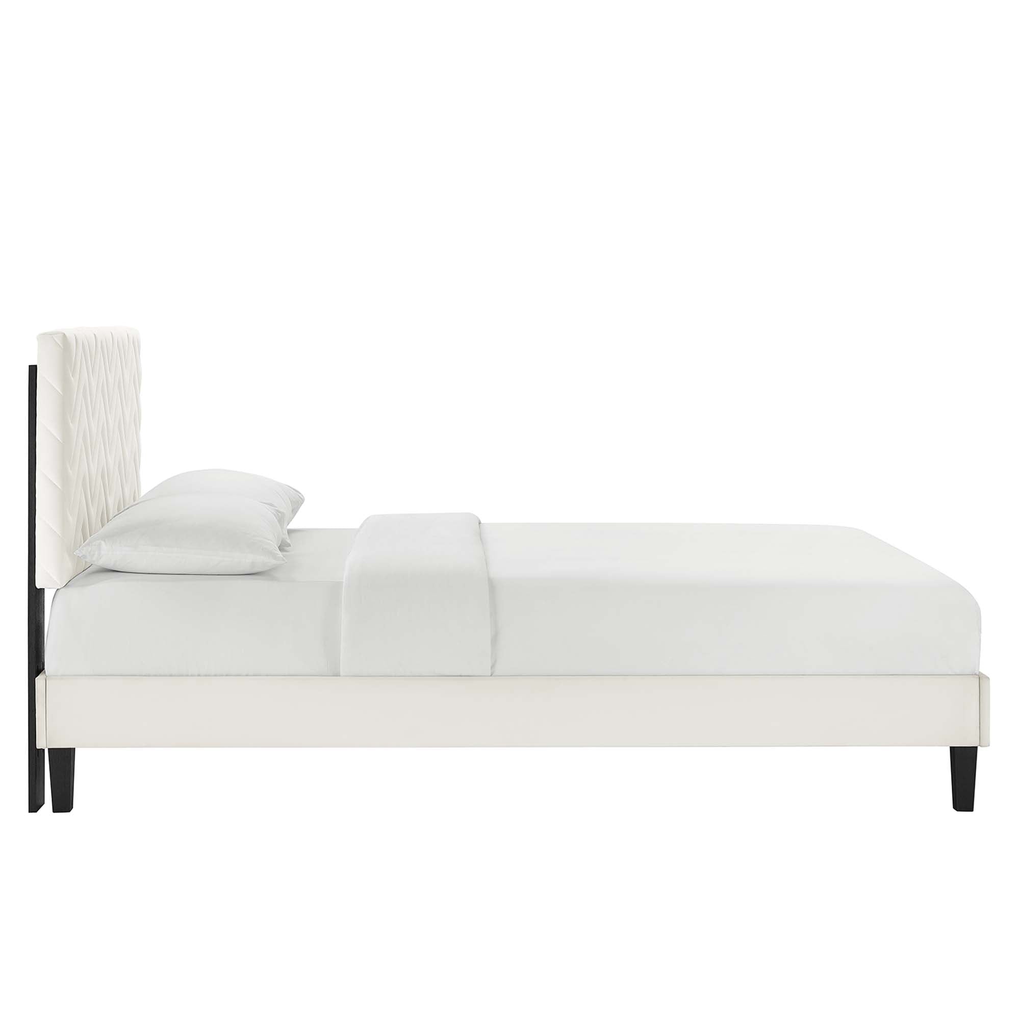 Leah Chevron Tufted Performance Velvet Platform Bed by Modway