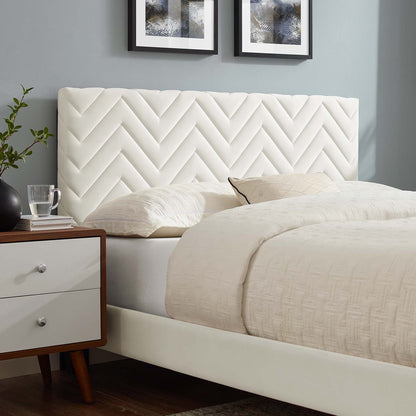 Leah Chevron Tufted Performance Velvet Platform Bed by Modway