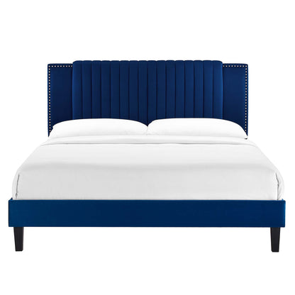 Zahra Channel Tufted Performance Velvet Platform Bed by Modway