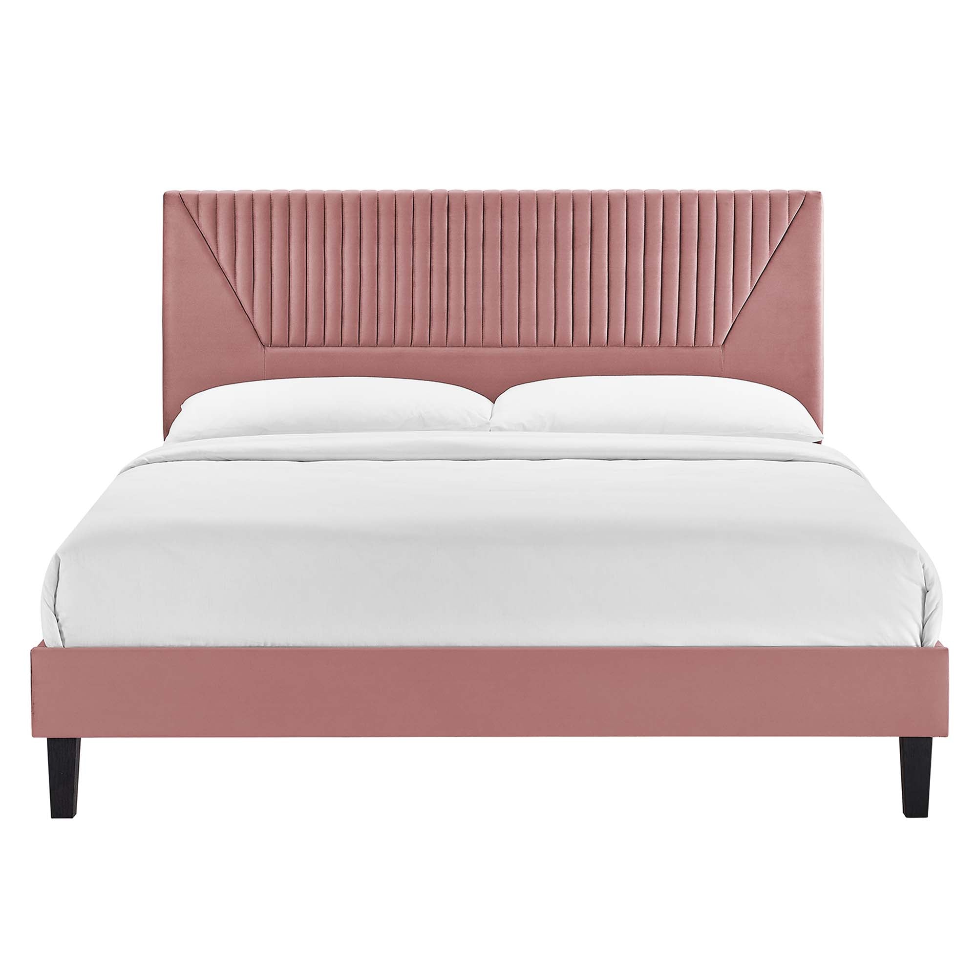 Yasmine Channel Tufted Performance Velvet Platform Bed by Modway