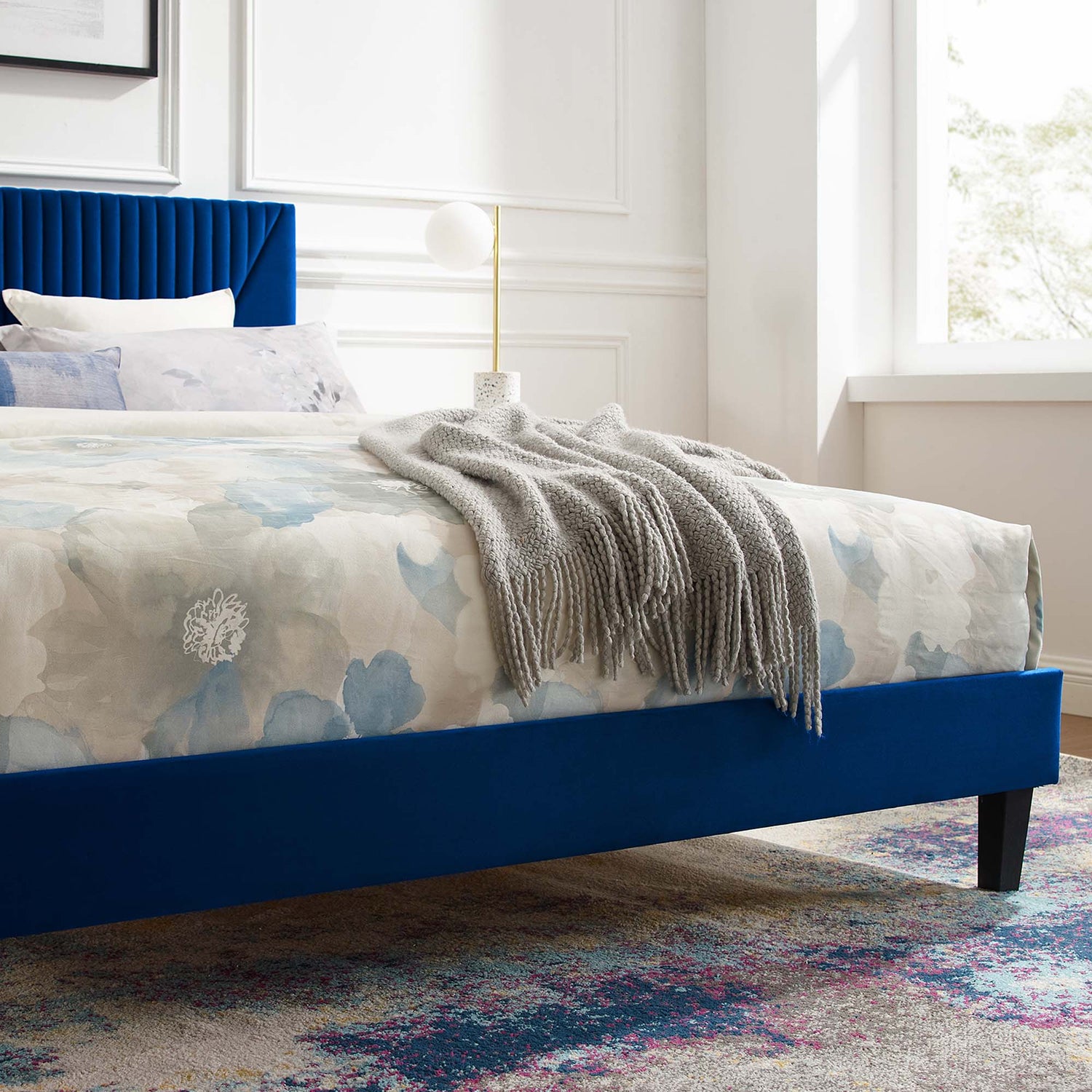 Yasmine Channel Tufted Performance Velvet Platform Bed by Modway