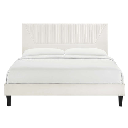 Yasmine Channel Tufted Performance Velvet Platform Bed by Modway