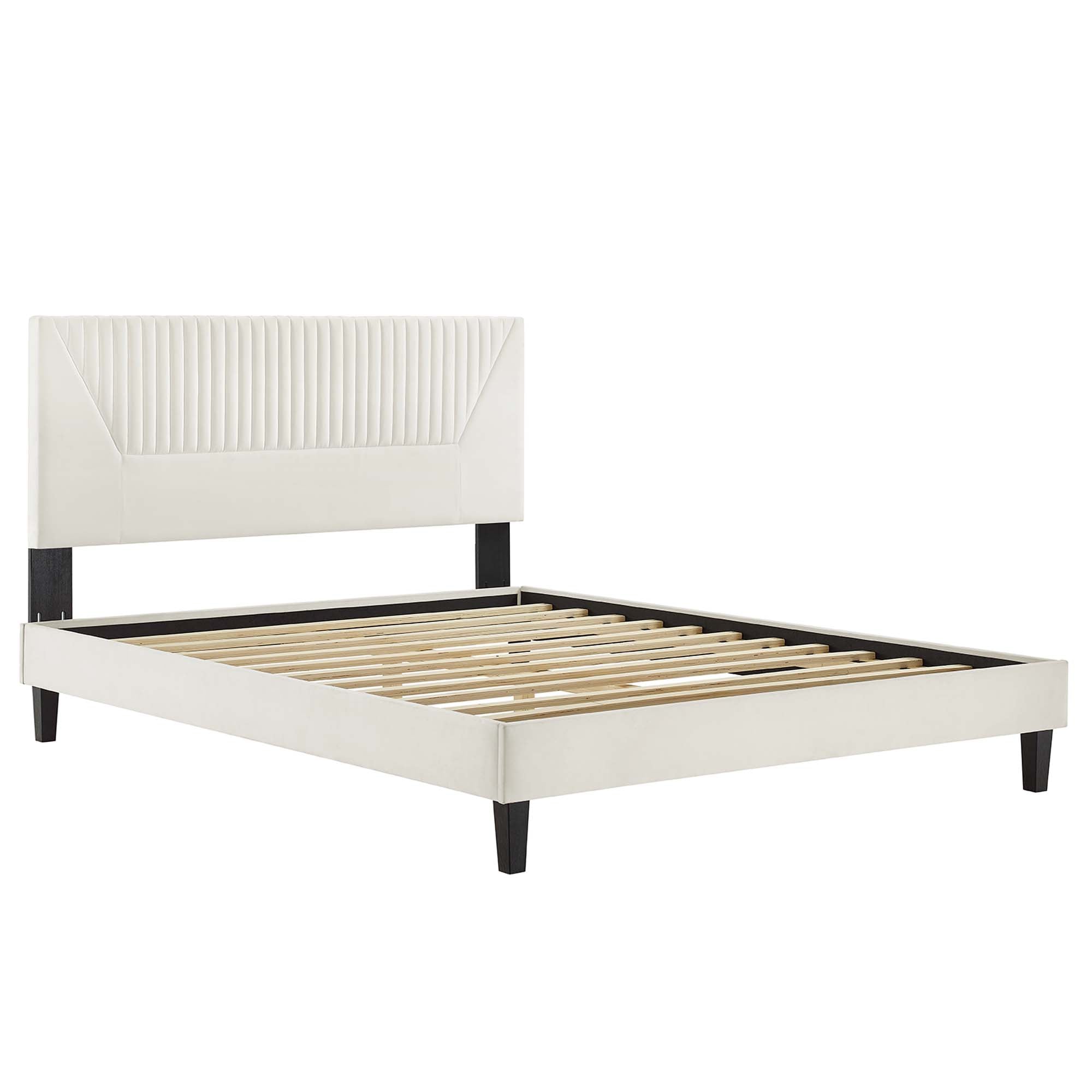 Yasmine Channel Tufted Performance Velvet Platform Bed by Modway