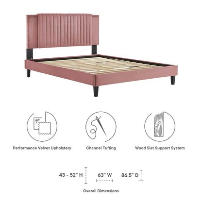 Zahra Channel Tufted Performance Velvet Platform Bed by Modway