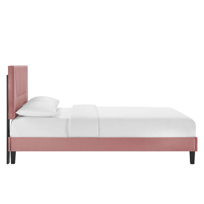 Yasmine Channel Tufted Performance Velvet Platform Bed by Modway