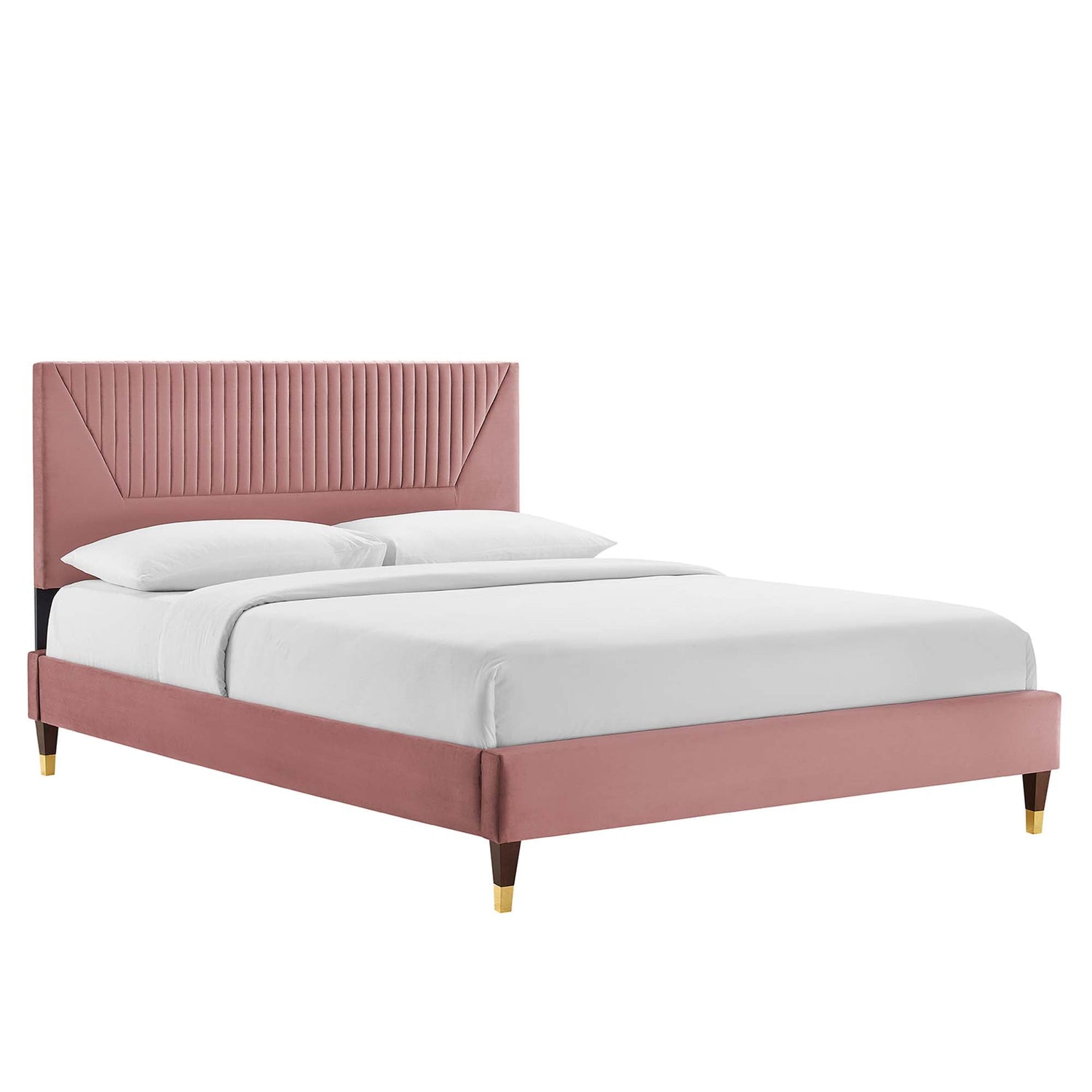 Yasmine Channel Tufted Performance Velvet Platform Bed by Modway