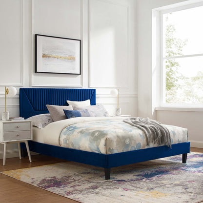 Yasmine Channel Tufted Performance Velvet Platform Bed by Modway