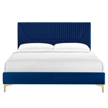 Yasmine Channel Tufted Performance Velvet Platform Bed by Modway