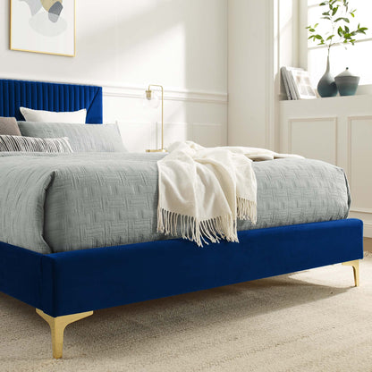 Yasmine Channel Tufted Performance Velvet Platform Bed by Modway