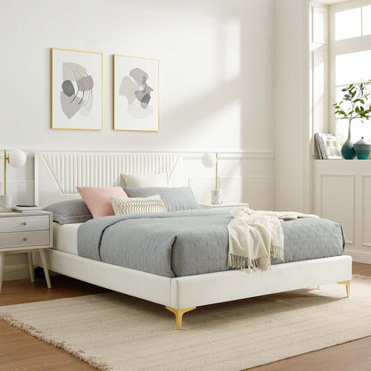 Yasmine Channel Tufted Performance Velvet Platform Bed by Modway