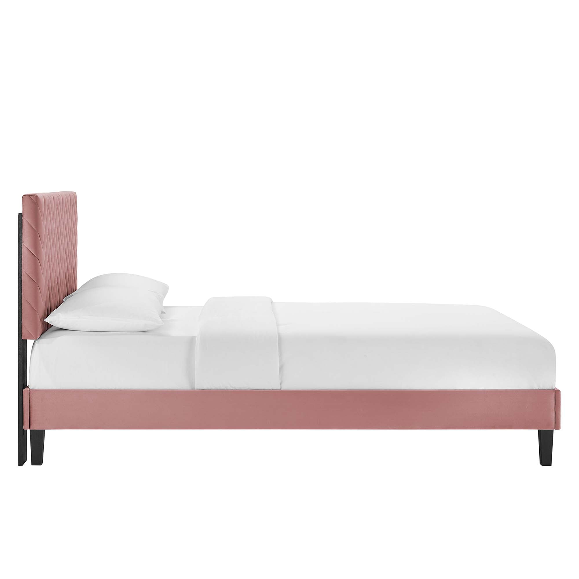 Leah Chevron Tufted Performance Velvet Platform Bed by Modway