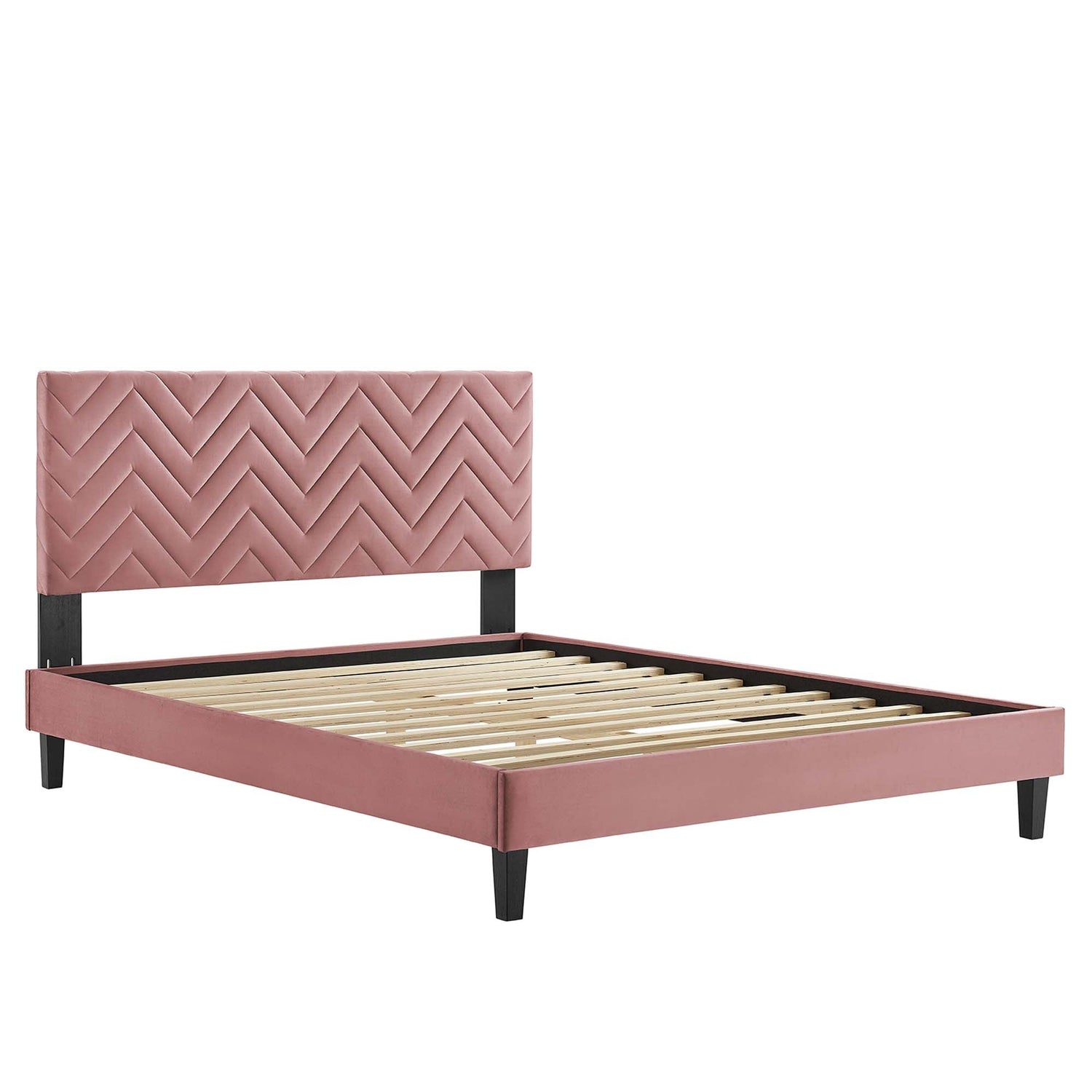 Leah Chevron Tufted Performance Velvet Platform Bed by Modway