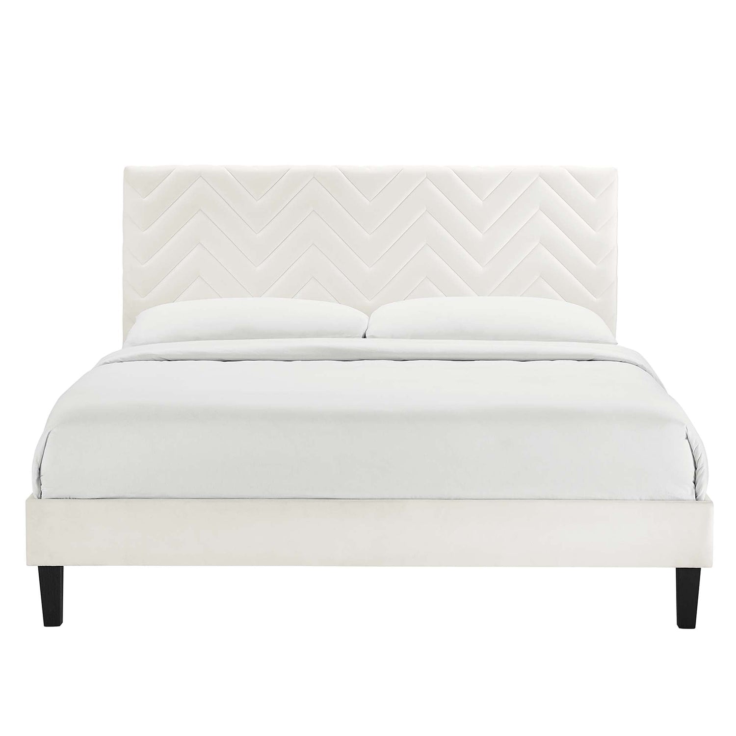 Leah Chevron Tufted Performance Velvet Platform Bed by Modway