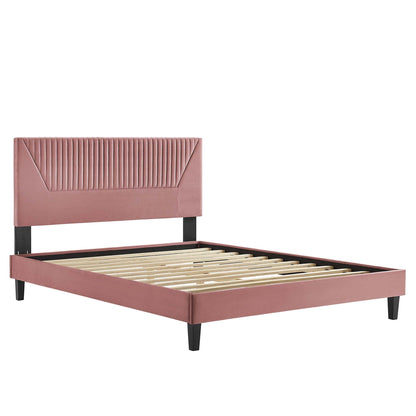 Yasmine Channel Tufted Performance Velvet Platform Bed by Modway