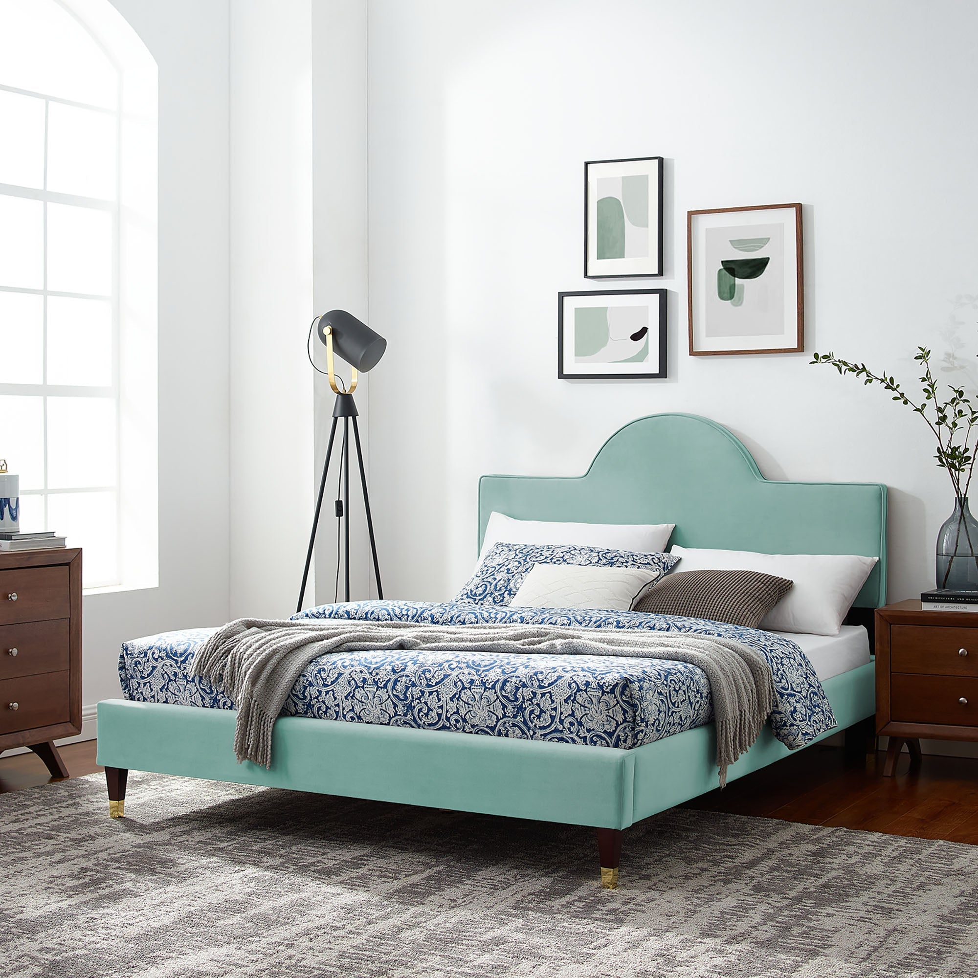 Aurora Performance Velvet Bed by Modway