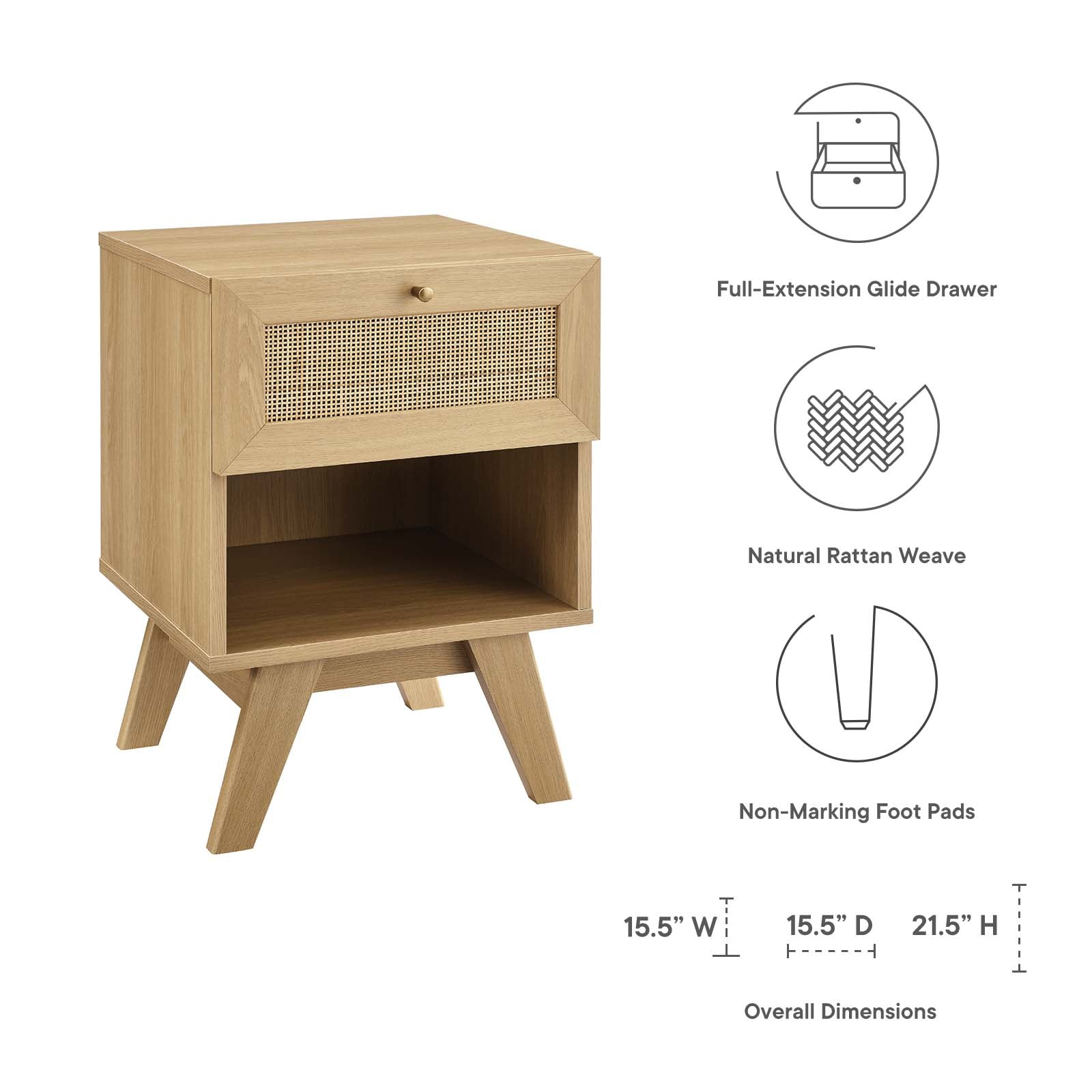 Soma 1-Drawer Nightstand By HouseBean