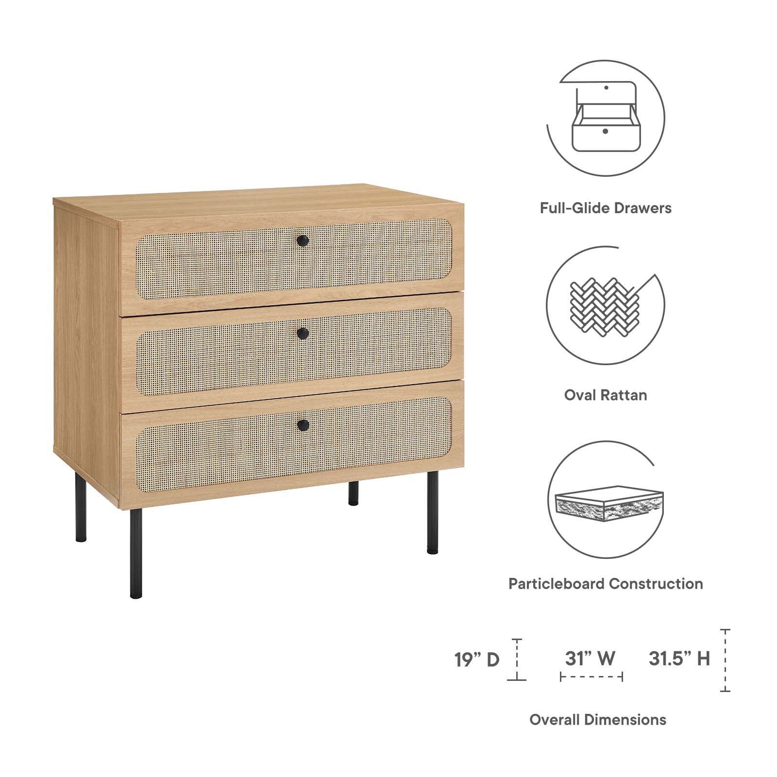 Chaucer 3-Drawer Chest By HouseBean