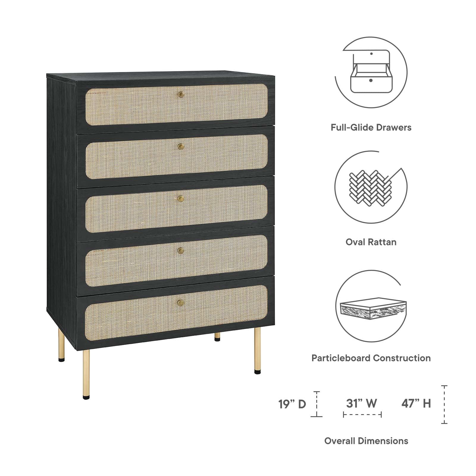 Chaucer 5-Drawer Chest By HouseBean