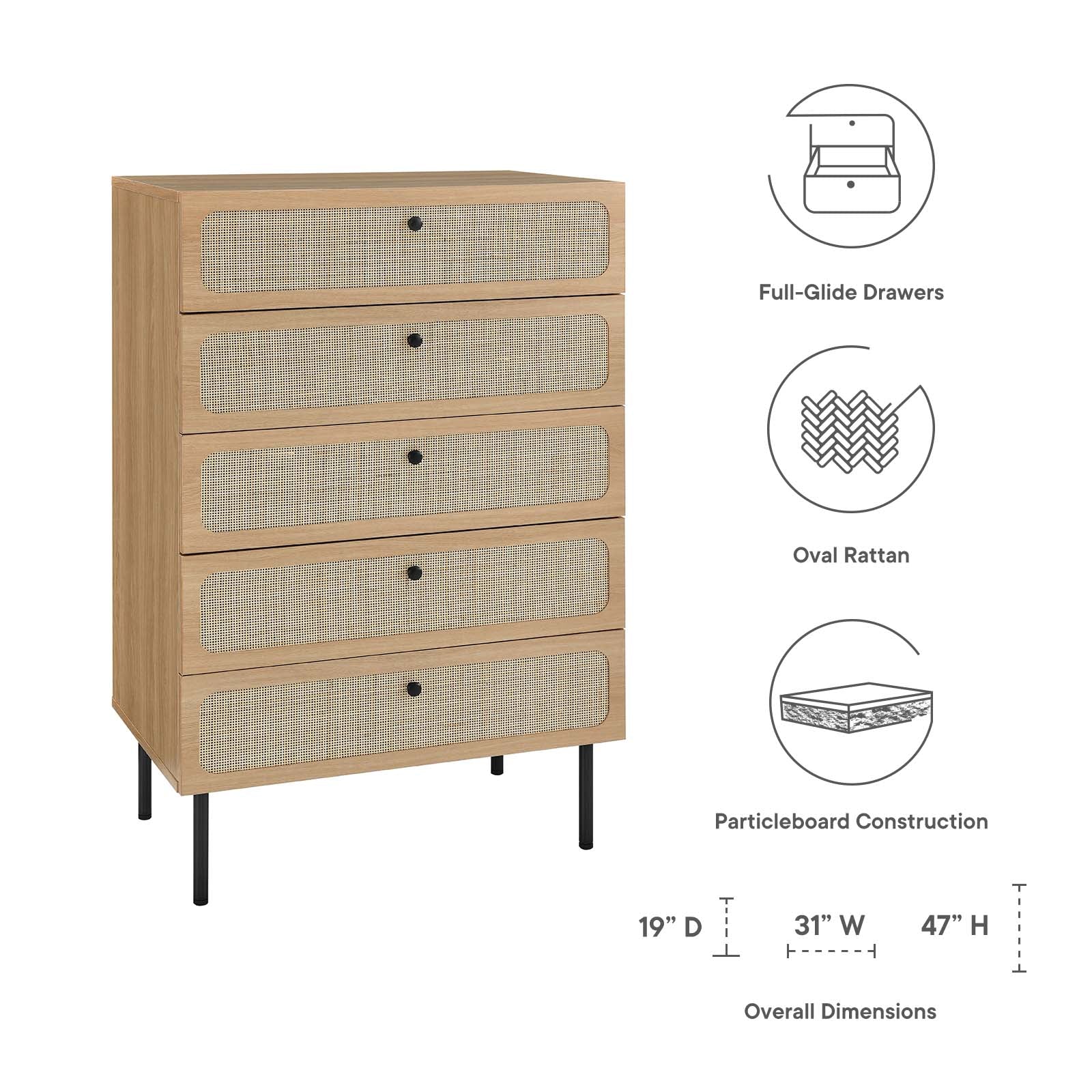 Chaucer 5-Drawer Chest By HouseBean