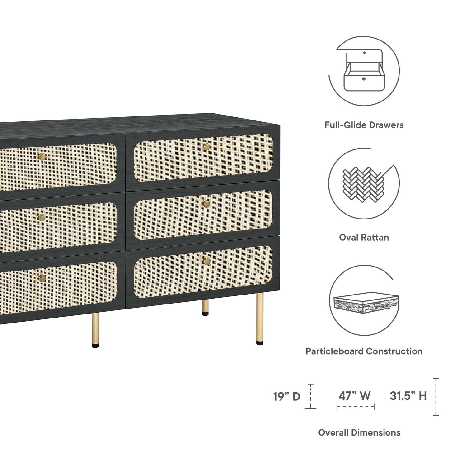 Chaucer 6-Drawer Compact Dresser By HouseBean