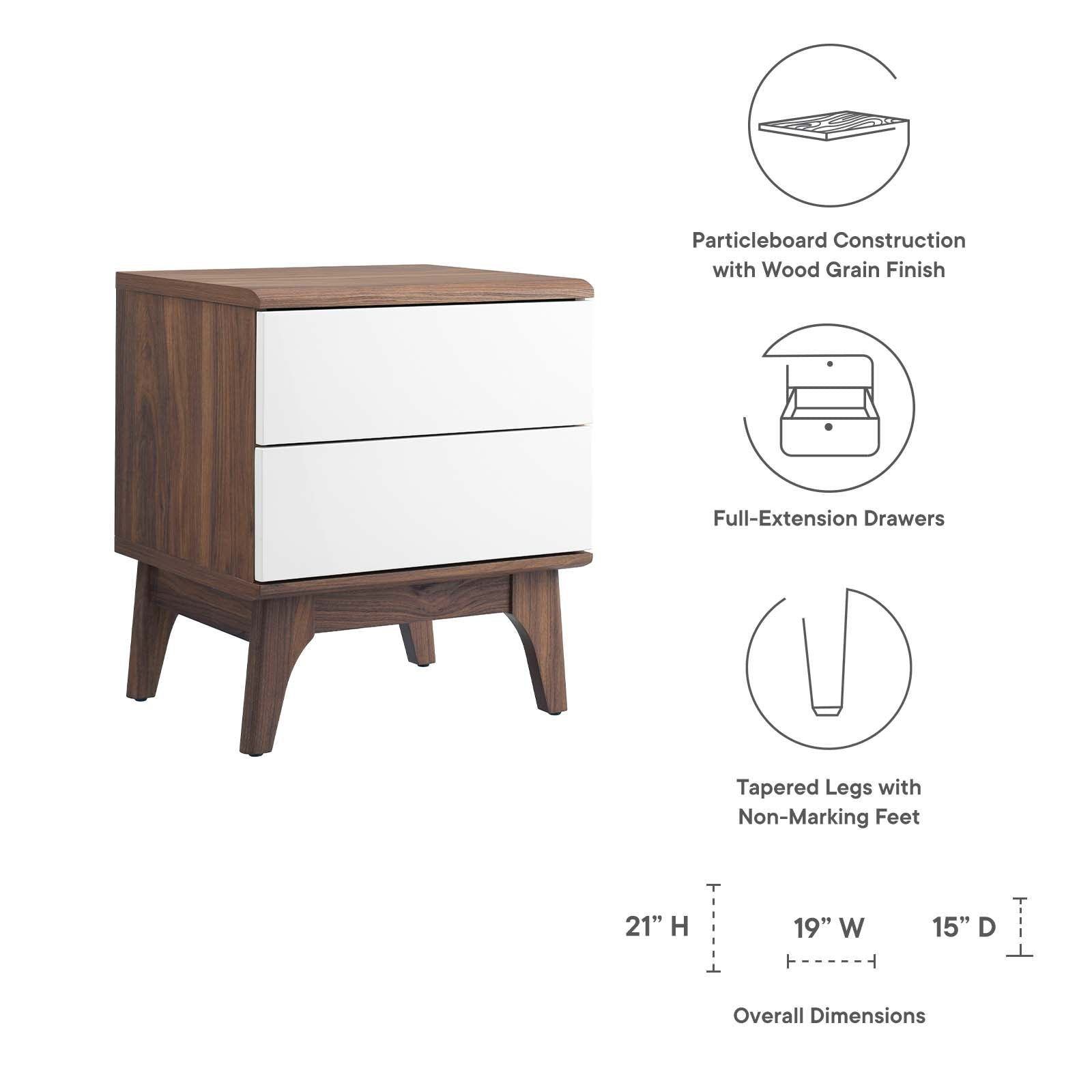 Envision 2-Drawer Nightstand By HouseBean