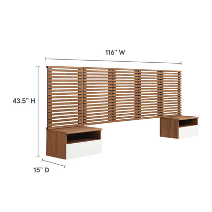 Render Wall Mount Headboard and Modern Nightstands by Modway