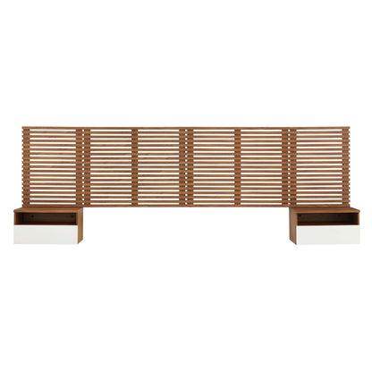 Render Wall Mount Headboard and Modern Nightstands by Modway