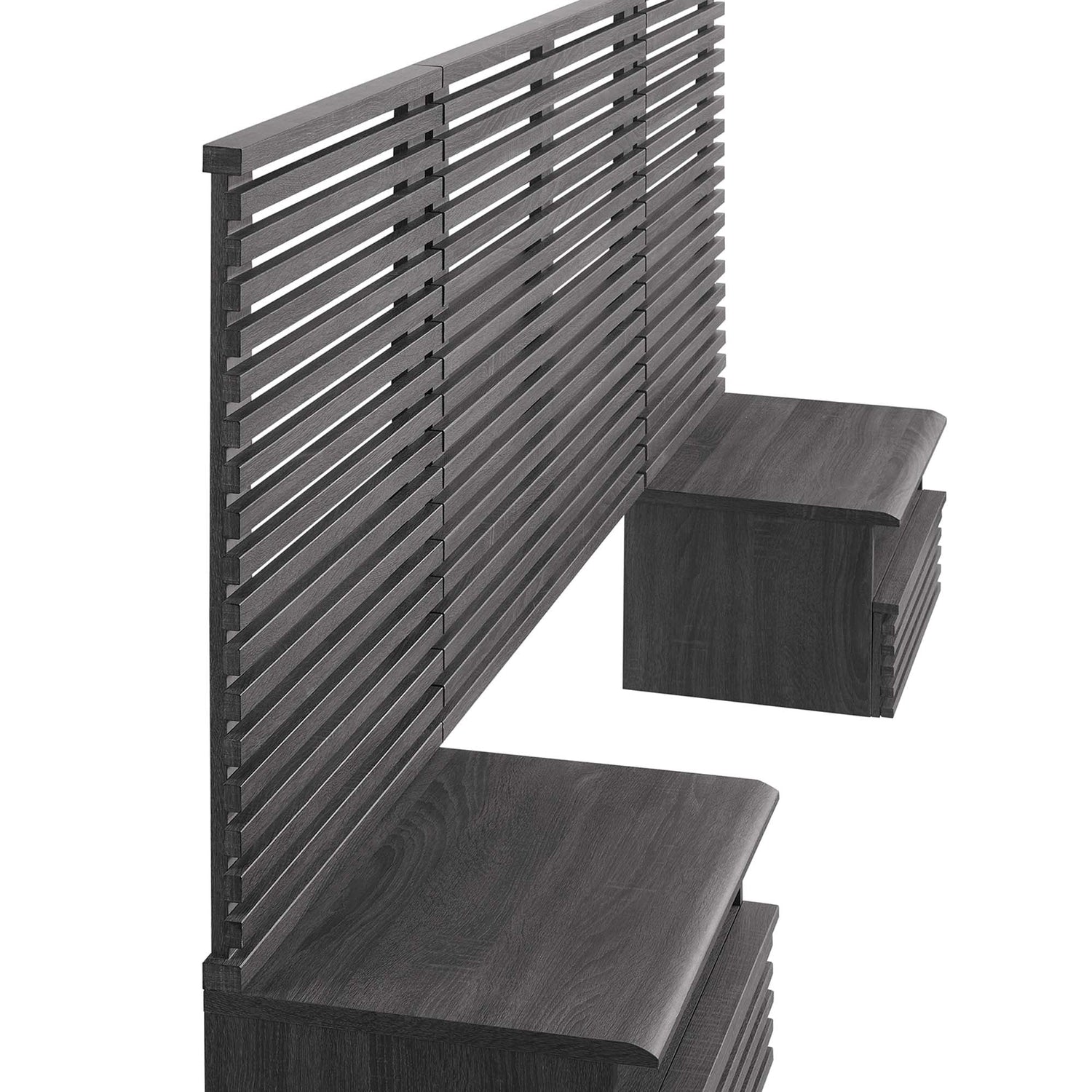 Render Wall Mount Headboard and Modern Nightstands by Modway