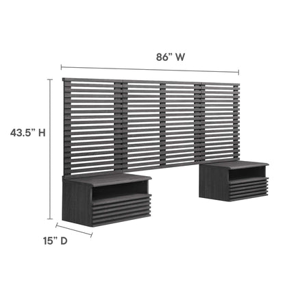 Render Wall Mount Headboard and Modern Nightstands by Modway