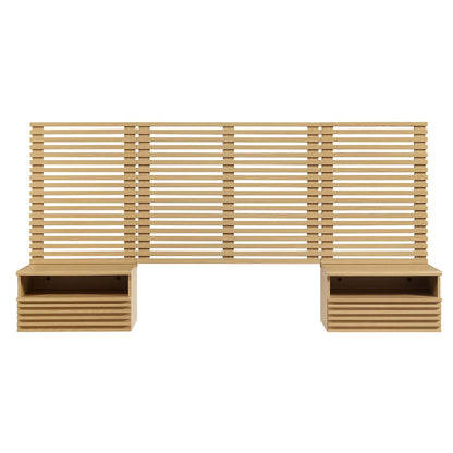 Render Wall Mount Headboard and Modern Nightstands by Modway