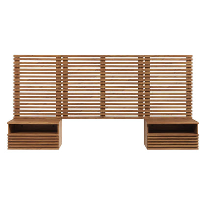 Render Wall Mount Headboard and Modern Nightstands by Modway