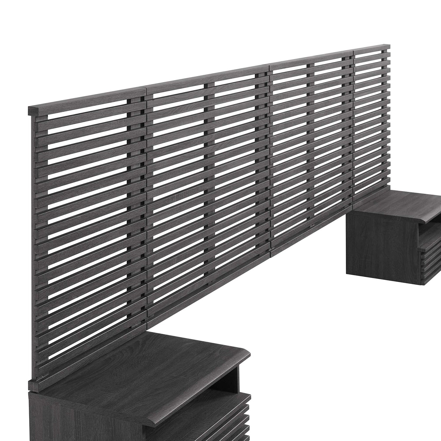 Render Wall Mount Headboard and Modern Nightstands by Modway