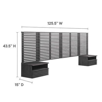 Render Wall Mount Headboard and Modern Nightstands by Modway