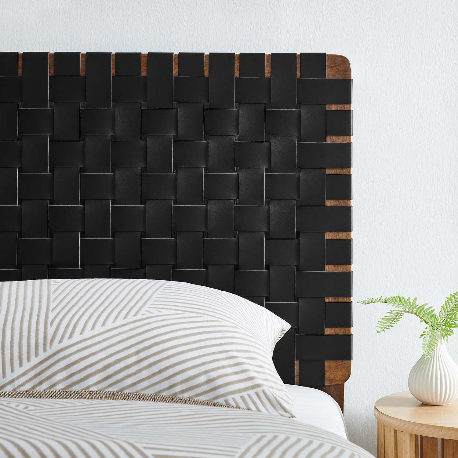 Sparta Woven Vegan Leather Headboard By HouseBean