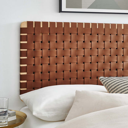 Sparta Woven Wall-Mount Vegan Leather Headboard By HouseBean