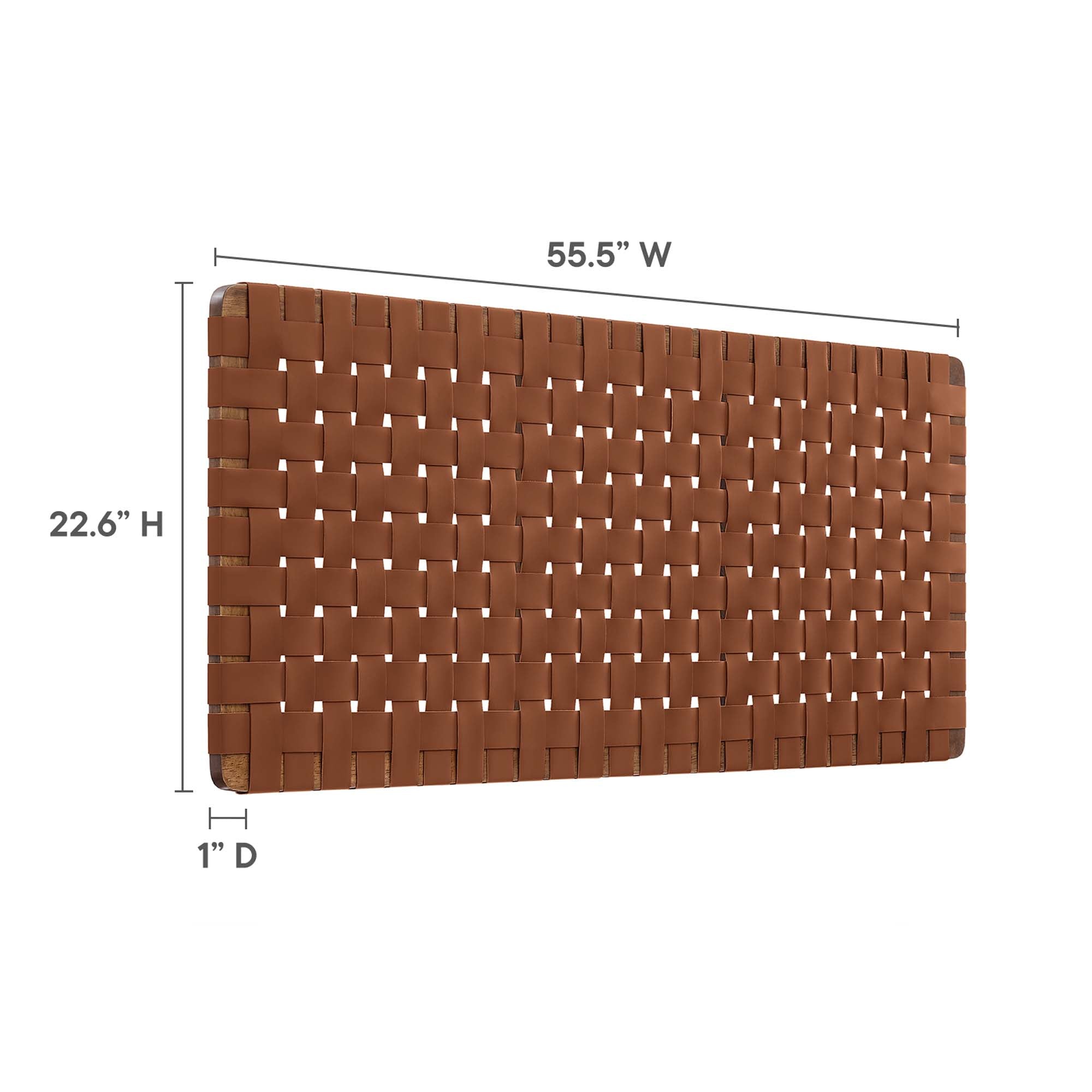 Sparta Woven Wall-Mount Vegan Leather Headboard by Modway